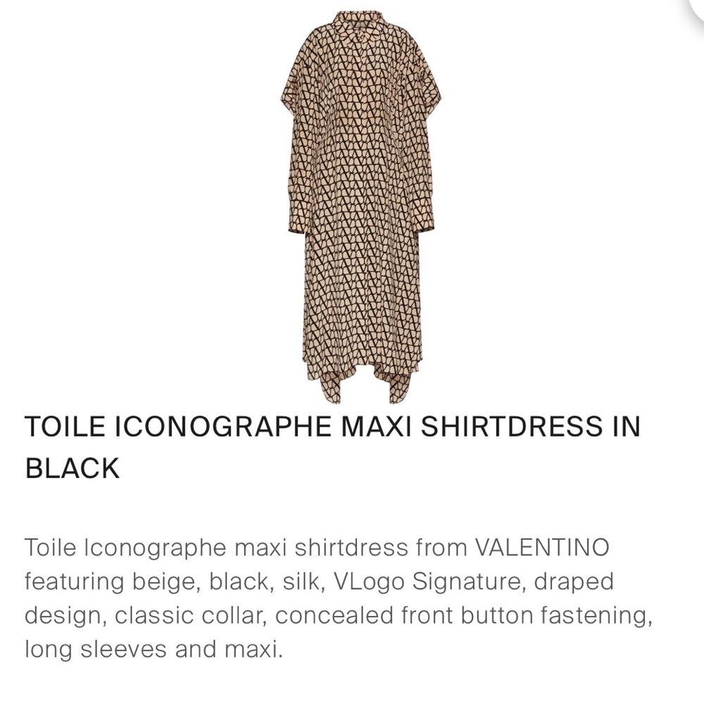 Valentino Iconographe maxi shirt dress with cape NWT - Picture 10 of 12